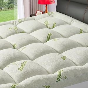 Extra Thick Twin XL Mattress Topper for Back Pain, 1200 GSM Quilted Fitted Viscose Made from Bamboo Mattress Pad for Single Bed,Pillow Top Mattress Cover with Deep Pocket Up to 21 Inches（39 * 80 inch）