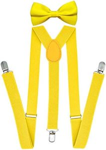 trilece Yellow Men Suspender and Bow Tie