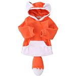 Toddler Boy Girl Halloween Cosplay Costume Outwear Fox Outfit Jacket Hoodies Jumpsuit Coat One-Piece Rompers 2T（Orange）