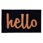 Home & More 100231729BNS Hello Black/Natural Script Doormat 17-Inch X 29-Inch