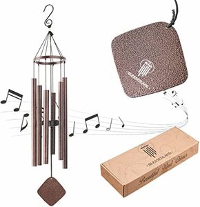 BLESSEDLAND Premium Wind Chimes-6 Hollow Aluminum Tubes, 28" Wind Chime for Garden,Yard,Patio and Home Decoration (Copper Vein)