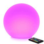 Mr.Go 12-inch Rechargeable LED Ball Light w/Remote, RGB Color-Changing LED Globe Orb Light, Home Kids Room Bedroom Bar Table Patio Pool Party Dimmable Sphere Nightlight Relax Mood Lighting Decoration