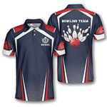 PRIMESTY Custom Bowling Shirts for Men, Custom Name and Teamname Bowling Jerseys, Personalized Bowling Polo Shirts