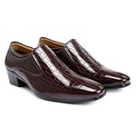 Global Rich Men Height Increasing Faux Leather Material Casual, Loafer and Moccasine Shoes Brown Loafers - 8 UK (42 EU) (598Brown8)