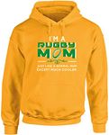 Hippowarehouse I'm a rugby mum just like a normal mum except much cooler unisex Hoodie hooded top (Specific size guide in description) Gold