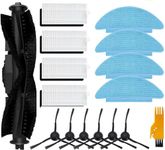 Replacement Accessories Kit for Tikom L9000, Lubluelu SL60D SG60 SL61, Laresar L6 Nex Robotic Vacuum Cleaner Spare Parts, 1 Main Roller, 4 Side Brush, 4 Hepa Filter, 4 Mop Cloths