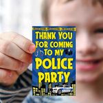 Partyzon Police Theme Return Gifts Thank You Tags Thank u Cards for Gifts Pack of 20 Nos Cards and Glue Dots