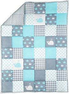 RAJRANG Plush Toddler Blanket Soft Cot Comforter for Boy Girl Cotton Baby Cradle Quilt Baby Blue L-50 x W-38 Inches