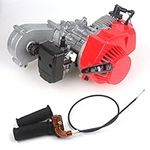 49CC 2 Stroke Motor with T8F 14t Gear Box Easy to Start Pocket Bike Mini Dirt Bike Engine DIY Engine + Handle Bar + Throttle Cable