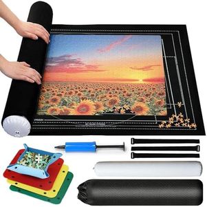 Puzzleunterlage 2000 Teile,Tragbare Puzzles Matte,Puzzlematte Rolle Aufblasbar,Jigsaw Mat,Puzzle Roll Storage Mat