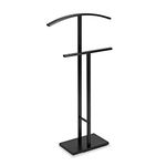 Versa Lund Valet stand Multifunctional with 2 Hangers or Hangers for Men's or Women's Clothes, Measurements (H x L x W) 100 x 20 x 40 cm, Steel, Colour Black