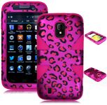 Bastex Heavy Duty Hybrid Case for ZTE Majesty Z796c - Pink Silicone/Pink Leopard Skin Hard Shell