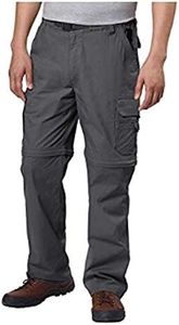 BC Clothing Men's Convertible Stretch Cargo Hiking Pants Shorts, Zippered Pockets (Large x 30L, Charcoal Grey)