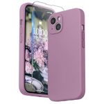 SURPHY Silicone Case Compatible with iPhone 13 Case (6.1 inch 2021), with Camera Protection, Liquid Silicone Phone Case with Microfiber Lining (Lilac Purple)