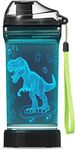 Kids Water Bottle with 3D T-Rex LED Light - 14 OZ Tritan BPA Free - Creative Ideal Travel Cup Dinosaur for School Kid Boy Child Camping