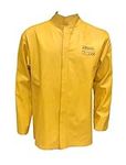 Safwel Premium Gold Leather Hide Grain Welding Jacket Cow Split Heat Resistant Spatter Welders Sleeved Coat PPE