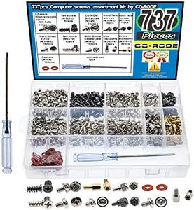CO RODE 737pcs PC Computer Screw Standoffs Assortment Kit for Hard Drive Computer Case Motherboard Fan Power Graphics