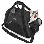 YLONG Cat Carrier Airline Approved Pet Carrier,Soft-Sided Travel for Cats Dogs Puppy Comfort Portable Foldable Bag,Airline (S, BLACK)