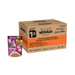 Whiskas Adult (1+ year) Tasty Mix Wet Cat Food Made With Real Fish, Chicken With Salmon Wakame Seaweed in Gravy - Pack of 24 (1.68kg)