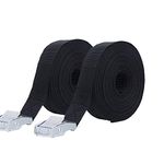 Heavy Duty Tensioning Belts, Shineus Lashing Strap Trailer Tie Down Straps 2.5 cm x 5 m Black (2Pack)