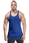 DECISIVE® Fitness Slim Fit Sleeveless Gym T-Shirt for Men Royal Blue-M