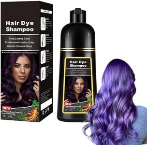 Tkekruh Shampoo per Capelli Viola 500ml, Shampoo colorantehampoo per capelli Viola, Instant Hair Dye Shampoo 3 In 1, Shampoo Colorante naturale e di Lunga Durata, per Uomini e Donne, Purple