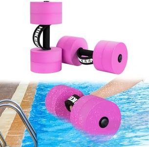 Hikeen Aquatic Exercise Dumbbells Water Dumbbell Pool Resistance Aquatic Fitness Barbells With 4 High-Density EVA Foam Pool Weights Dumbbells, for Water Aerobics Weight Loss (2 EVA Pink)