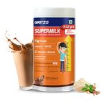 Gritzo SuperMilk Height+ (7-12y Boys), 10g Protein (Double Chocolate, 400g) | Zero Refined Sugar, 21 Vitamins & Minerals