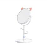 Leeonz Mirror, Dressing Table Makeup Mirror, 360° Swivel Mirror, Bathroom Mirror, Shaving Mirror for Men (White, 1Pcs) Round, Dresser Mount, Framed