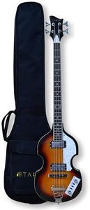 TARIO Violin Bass Guitar Sunburst Basswood Body Hard Maple Neck