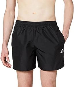 Adidas Men's Short-Length Solid Swim Shorts, Black, Small