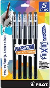 Pilot, FriXion ColorSticks Erasable Gel Ink Pens, Fine Point 0.7 Mm, Pack of 5, Black