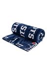 NFL Coral Fleece Travel Throw Blanket with Team Logos | 150cm x 120cm (59" x 47") | New England Patriots