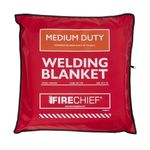 Firechief Hot Works Welding Blanket Medium Duty 2 x 3m – Dual-Sided Vermiculite Fiberglass Cloth, Heat Resistant to 850°C, Fire Resistant Mat with Kevlar Stitching & Eyelets