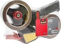 Scotch Pistol Grip Dispenser + General Purpose Tape Low Noise Brown 50 mm x 66 m 1 Dispenser + 2 Rolls/Pack - Ideal for Packing Boxes and Parcels