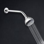 LIPKA Globe ABS Overhead Shower Complete Set | Showerhead with 24 Inches Shower Arm | Rain Shower with Half Bend Round Stainless-Steel Shower Holder and Flange