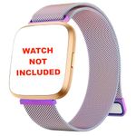 YODI Replacement Magnetic Clasp Chain Classic Strap for Fitbit Versa 1/ Versa 2/ Versa Lite/Versa SE Only Metal Straps [Smartwatch Not Included] (MULTICOLOUR)