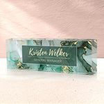 Desk Name Plate Personalized, Custom Name Plate for Desk, Office Desk Decor for Women Men, Acrylic Desk Accessories, Office Gifts for Coworkers Boss Teacher, Employee Appreciation Gifts (Green/Gold)