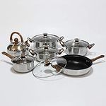 12-piece pot set with lid and kettl