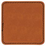 Square Laserable Leatherette Patch with Adhesive, Blank Hat Patches, Glowforge Laser Supplies, Faux Leather, 10 Pack, Rawhide