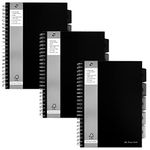 Pukka Pad, A4 Executive Project Notebook 3-Pack - 29.7 x 21cm - Wirebound Notebook with 8mm Feint Ruled Lines on 80GSM Paper - Includes 5 Repositionable Dividers with Storage Pockets - 250 Pages