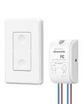 DEWENWILS Wireless Light Switch and Receiver Kit, Wall Switch Remote Control Lighting Fixture for Ceiling Lights, Fans, Lamps, No in-wall Wiring Required, 100 Ft RF Range, Programmable