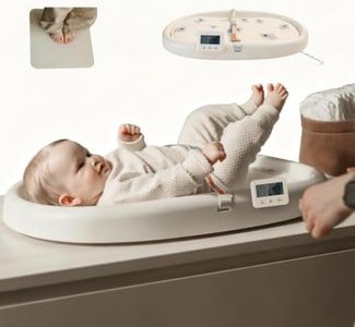 Cuddobaby Baby Changing Pad 4-in-1 |Weight & Height Growth Monitor| with Thermometer, Integrated Tape, Wipe Clean Cover, Portable Scale for Newborn, Toddler & Adult - Table, Dresser, Bed - Vanilla