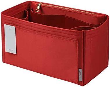 ZTUJO Purse Organizer Insert For Handbags, Silky Touching Bag Organizer Insert With Bottle Holder, Perfect for Speedy, Neverfull, Tote,ONTHEGO,Artsy,Handbag and More (Medium, Silky Red)