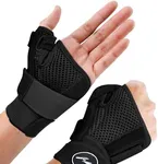 Doctor Developed Arthritis Gloves with Thumb Support, Thumb Compression Gloves for Right or Left Hand, Wrist Support & Spica Splint and with Doctor Written Handbook(Black, Single)