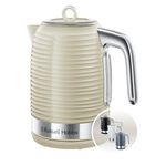Russell Hobbs Inspire Electric 1.7L Cordless Kettle (Fast Boil 3KW, Cream premium textured plastic, high gloss finish, Removable washable anti-scale filter, Pull off lid, Perfect pour spout) 24364