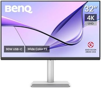 BenQ MA320U 32 Inches 4K 3840X2160 Monitor for MacBook Pro/Air,Dual USB-C,90W Power Delivery,Mac Color Match,USB Hub,Brightness & Volume Control On Mac,Height & Tilt Adjustable Stand,P3 Color Gamut