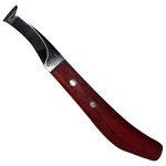 LeCzar Red-Handled Long Blade Hoof Knife with Rhino Hook for Right-Handed Use