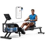 MERACH Rowing Machine for Home Gym, Fitness Rower Machine with 6 Levels of Water Resistance, Built-in Monitor, Max 150 kg Weight Capacity, App Compatible