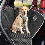 KYG Dog Car Seat Cover Hammock Dog Seat Cover with Mesh Window Durable Scratch Proof And Waterproof Car Rear Seat Protection Cover Pet Car Seat Cover For Cars/Trucks/Suv